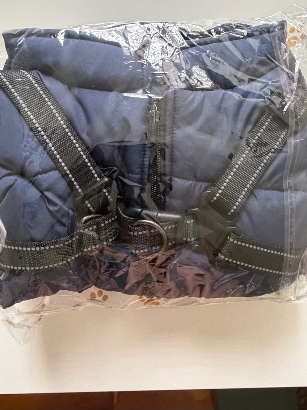 FurryKing 3-in-1 Dog Winter Jacket w/ Built-In Harness & Leash 4XL NWT Navy
